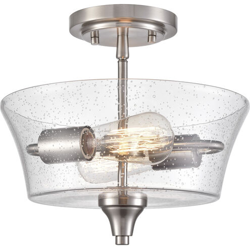 Caily 2 Light 11.62 inch Brushed Nickel Indoor Semi-Flush Ceiling Light
